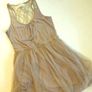 Anthropologie tan A’reve tulle tank dress